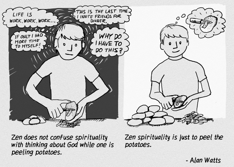 Peeling Potatos Sketch